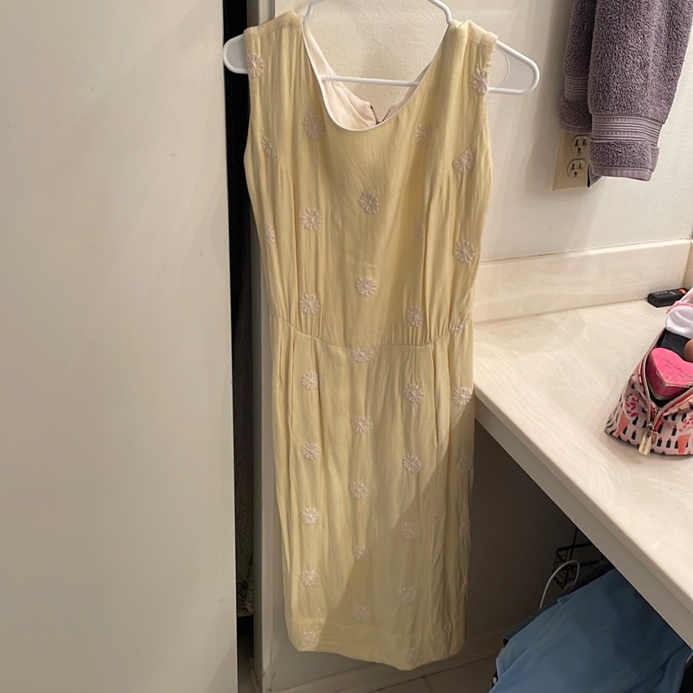Vintage yellow and white dress